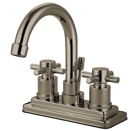 Kingston Brass KS8668DX Concord 4" Centerset Bathroom Faucet W/ Brass Pop-Up, Nickel KS8668DX